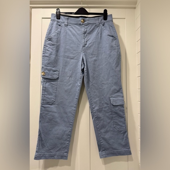 Democracy Petite "Ab"solution Skyrise Patch Pocket Straight Leg Slit Hem Trouser - Picture 3 of 6